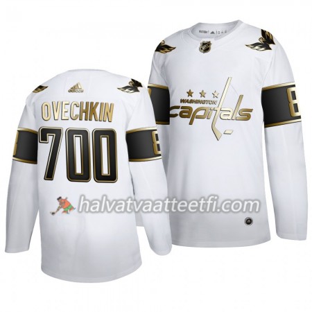 Miesten NHL Washington Capitals Pelipaita Alexander Ovechkin 700 Goals Adidas 2019-20 Valkoinen Golden Edition Authentic Miesten NHL Washington Capitals Pelipaita Alexander Ovechkin 700 Goals Adidas 2019-20 Valkoinen Golden Edition Authentic